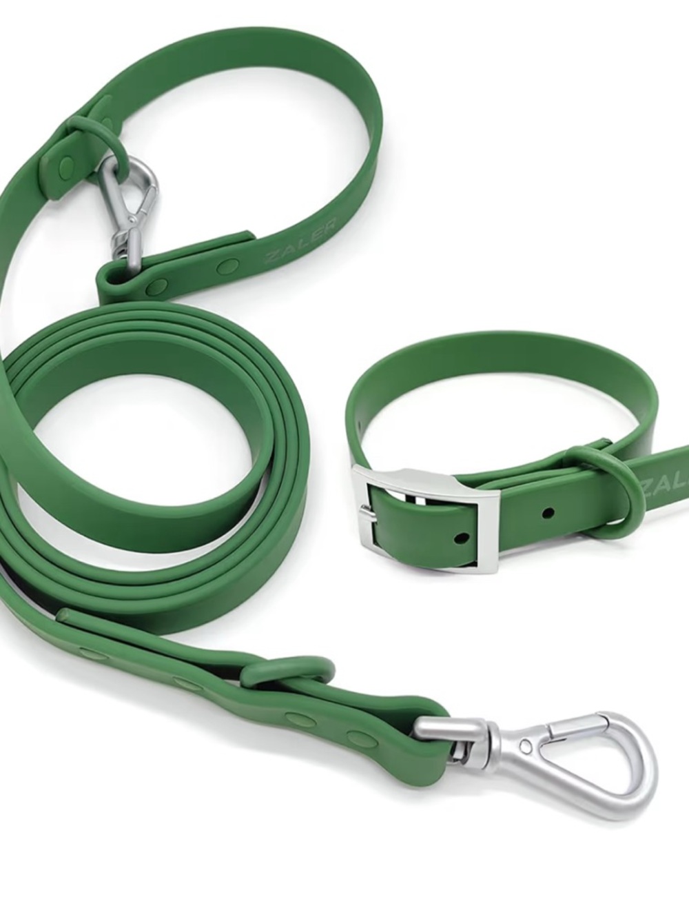 Green Waterproof Dog Leash and Collar Set -
